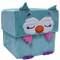 Happy Nappers: Adorable Storables - Owl - Teal & Pink - 8” Character Box & Surprise 8” Plush Toy w/ Weighted Paws, Square Storage Bin, Kids Age 1+